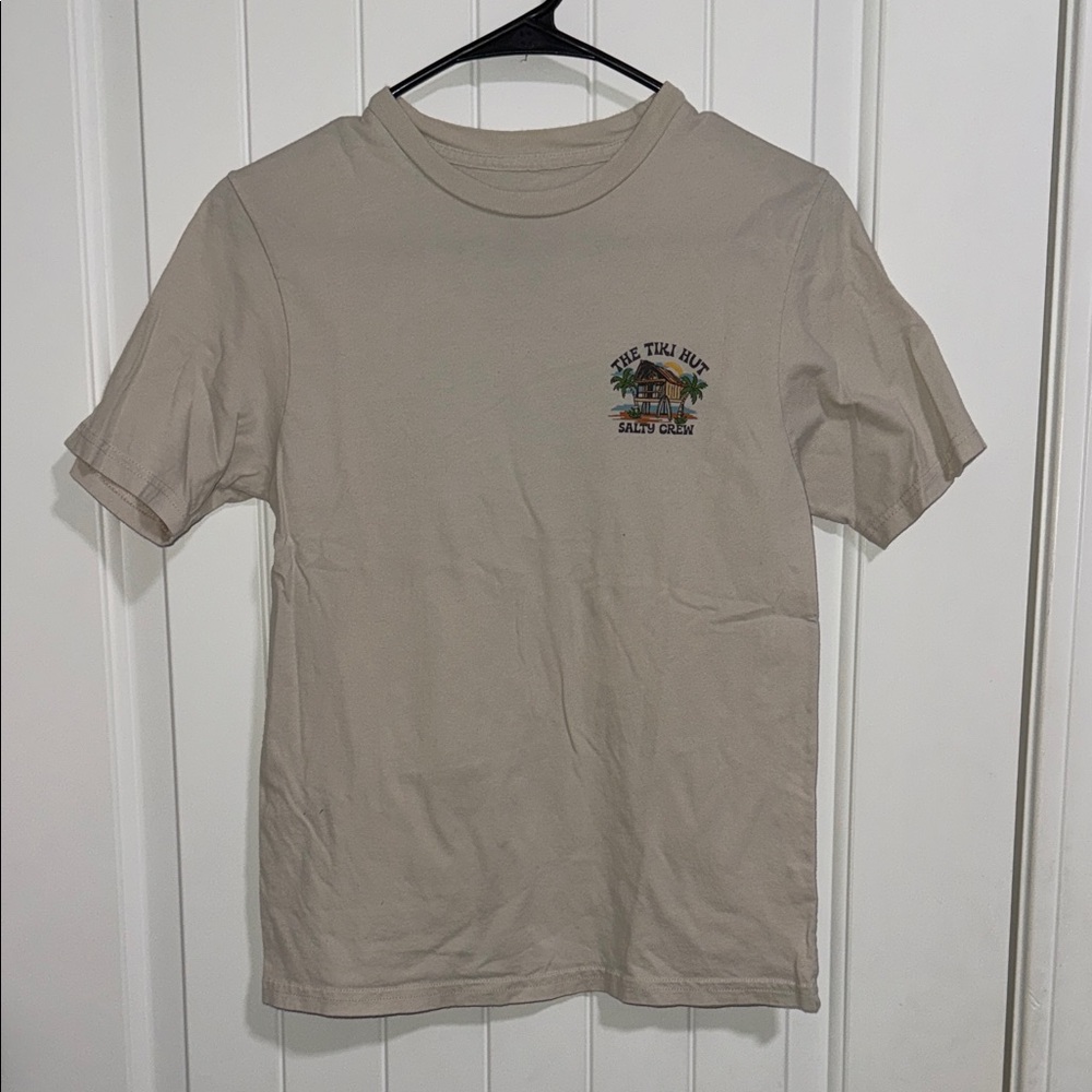 Salty Crew Tan Short-Sleeve Tiki Hut Chest Graphic Tee
